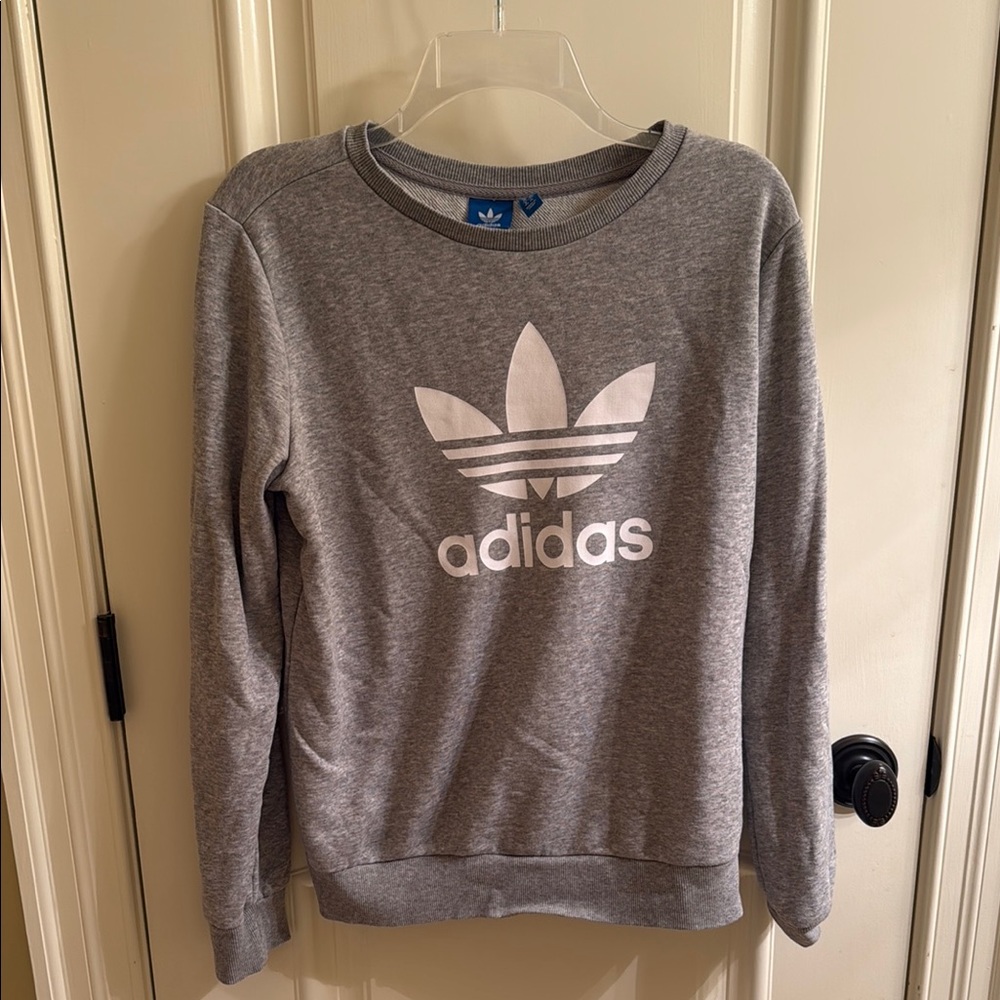 Gray Adidas Sweatshirt Pullover with logo